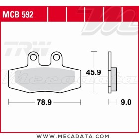 Plaquettes de frein ~ TRW Lucas MCB 592