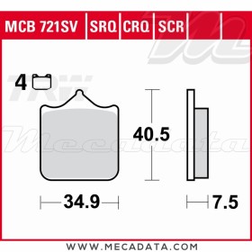 Plaquettes de frein ~ TRW Lucas MCB 721 CRQ