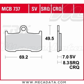 Plaquettes de frein ~ TRW Lucas MCB 737 CRQ