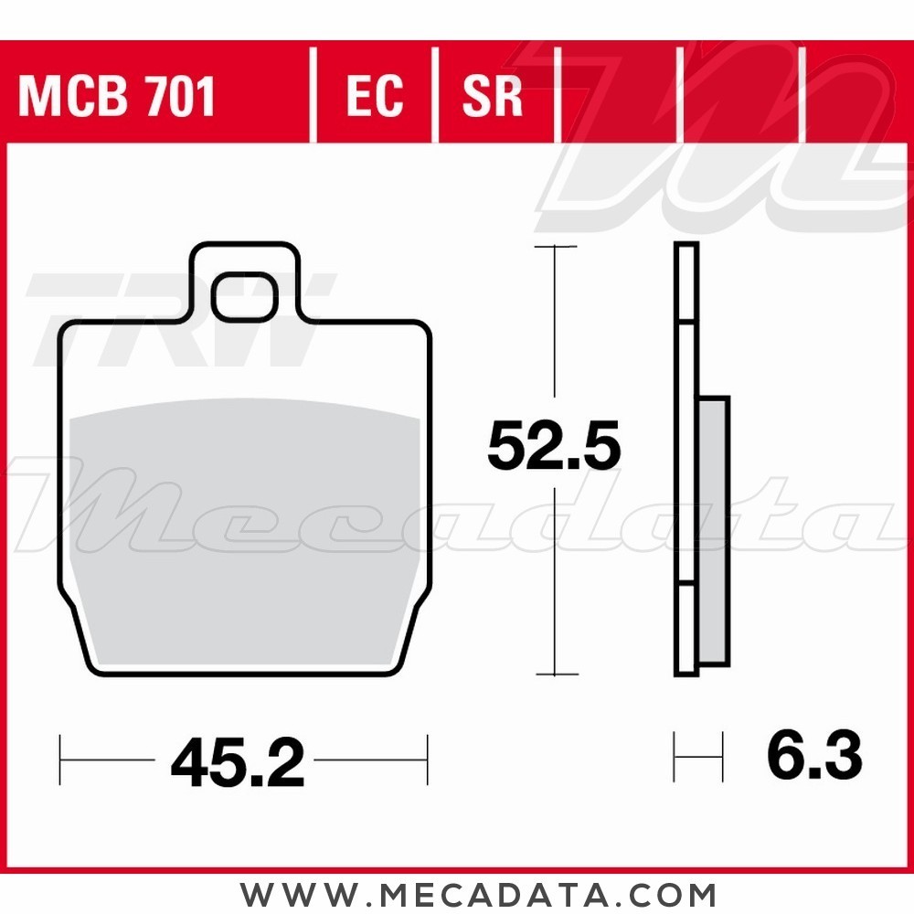 Plaquettes de frein  ~ TRW Lucas MCB 701 SR 