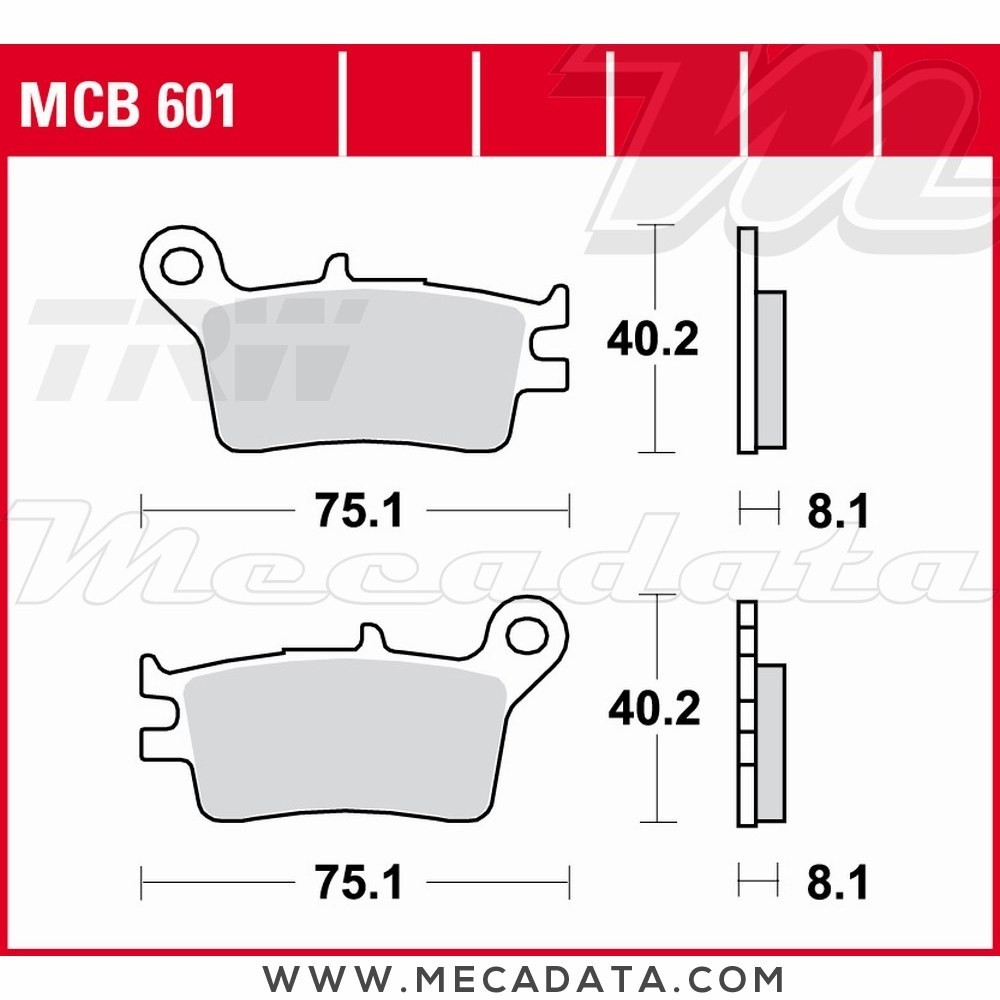 Plaquettes de frein  ~ TRW Lucas MCB 601 