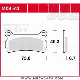 Plaquettes de frein ~ TRW Lucas MCB 613