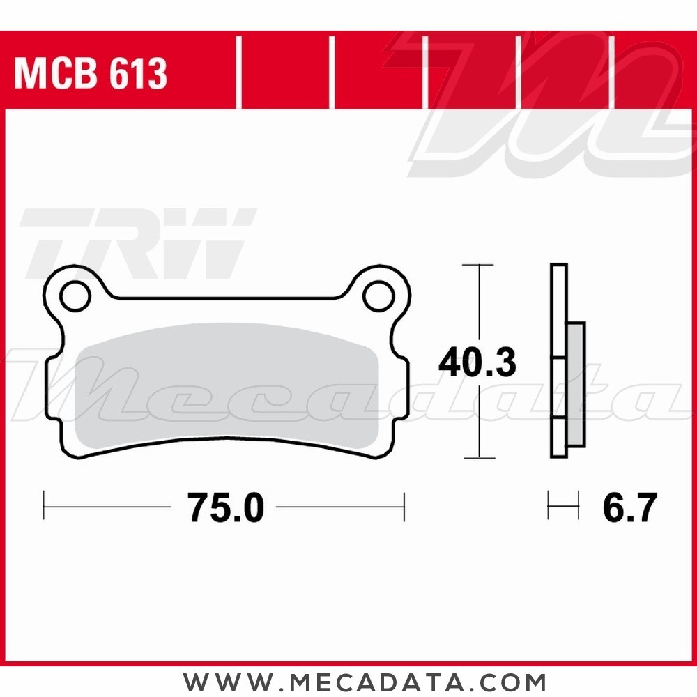 Plaquettes de frein  ~ TRW Lucas MCB 613 