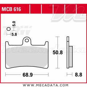 Plaquettes de frein ~ TRW Lucas MCB 616