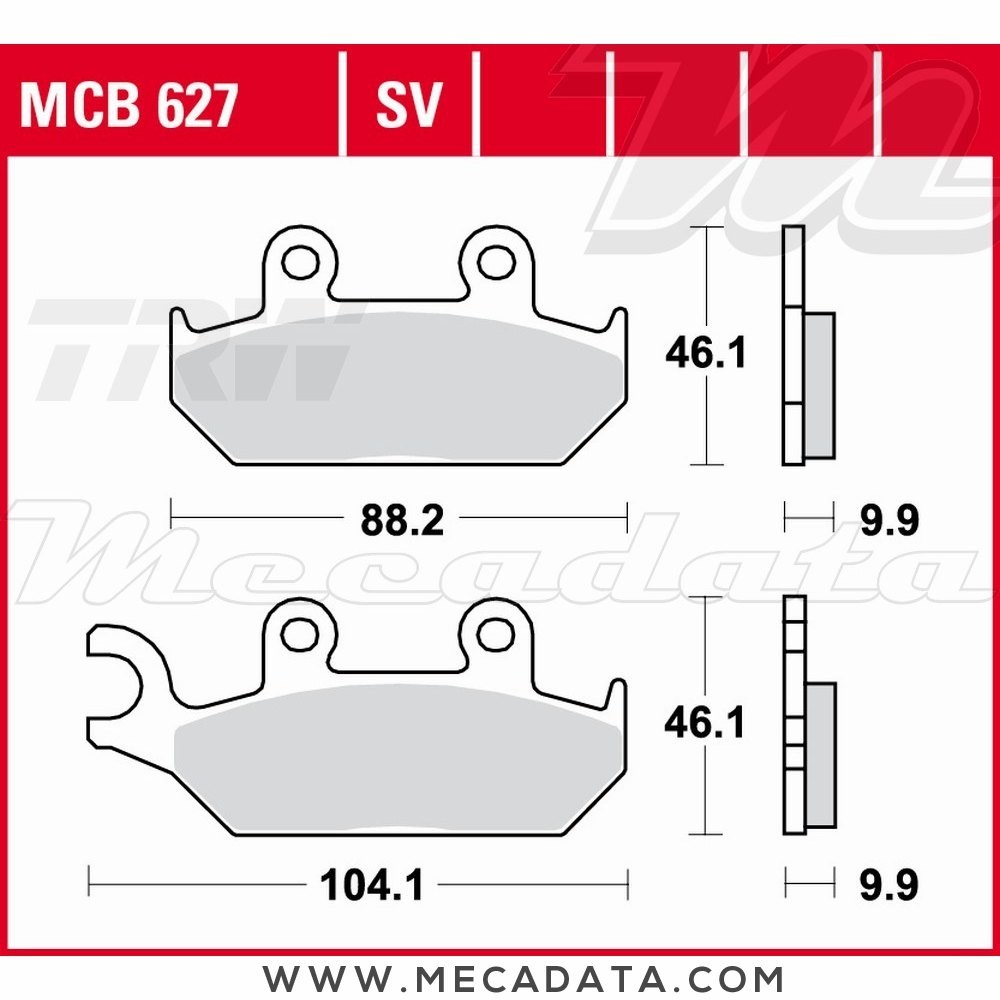 Plaquettes de frein  ~ TRW Lucas MCB 627 