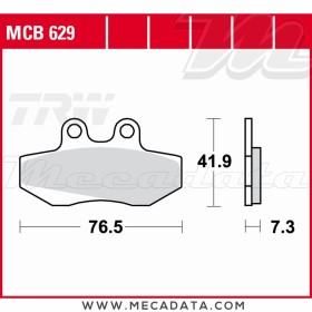 Plaquettes de frein ~ TRW Lucas MCB 629