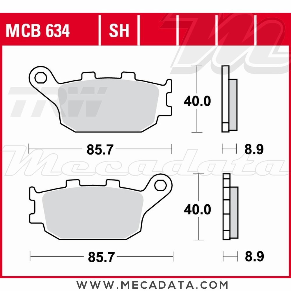 Plaquettes de frein  ~ TRW Lucas MCB 634 
