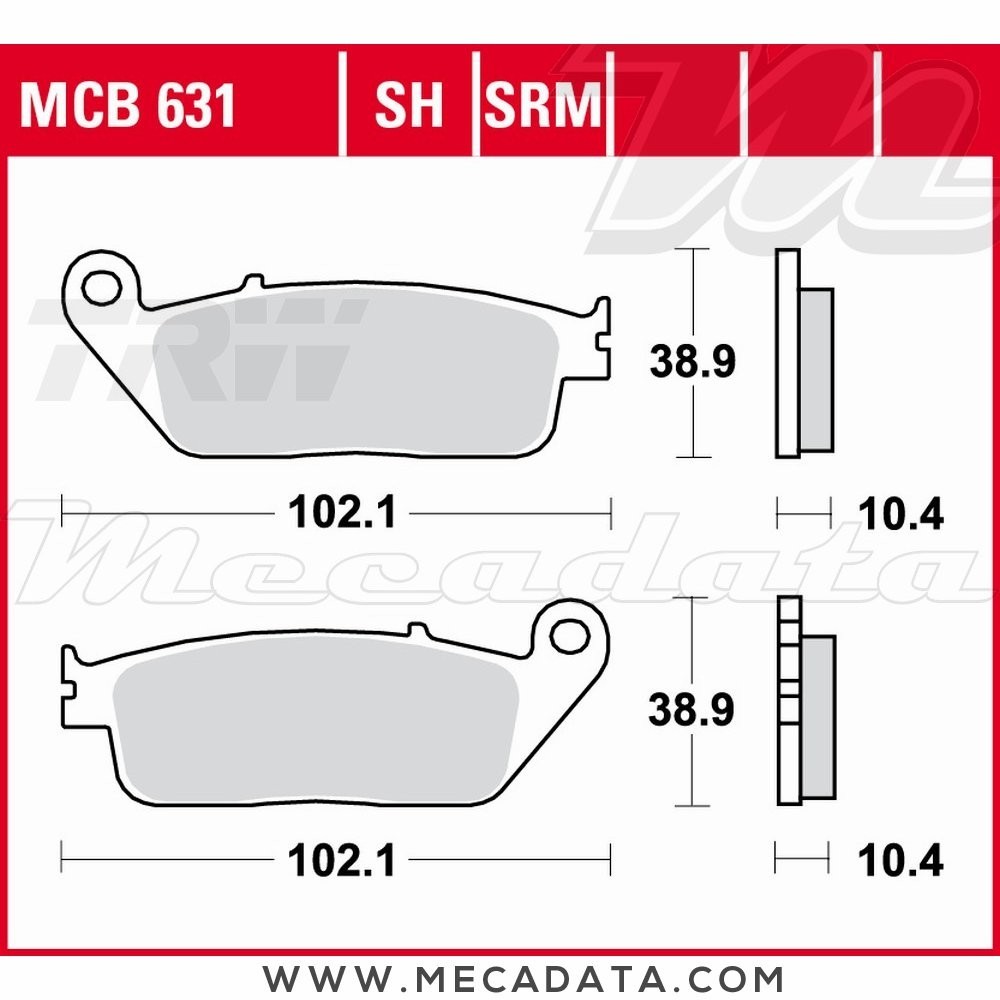 Plaquettes de frein  ~ TRW Lucas MCB 631 SRM 