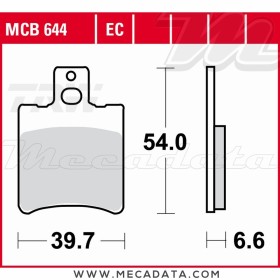 Plaquettes de frein ~ TRW Lucas MCB 644 EC