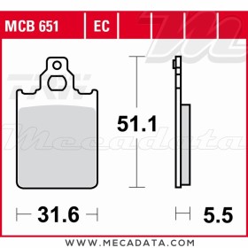 Plaquettes de frein ~ TRW Lucas MCB 651