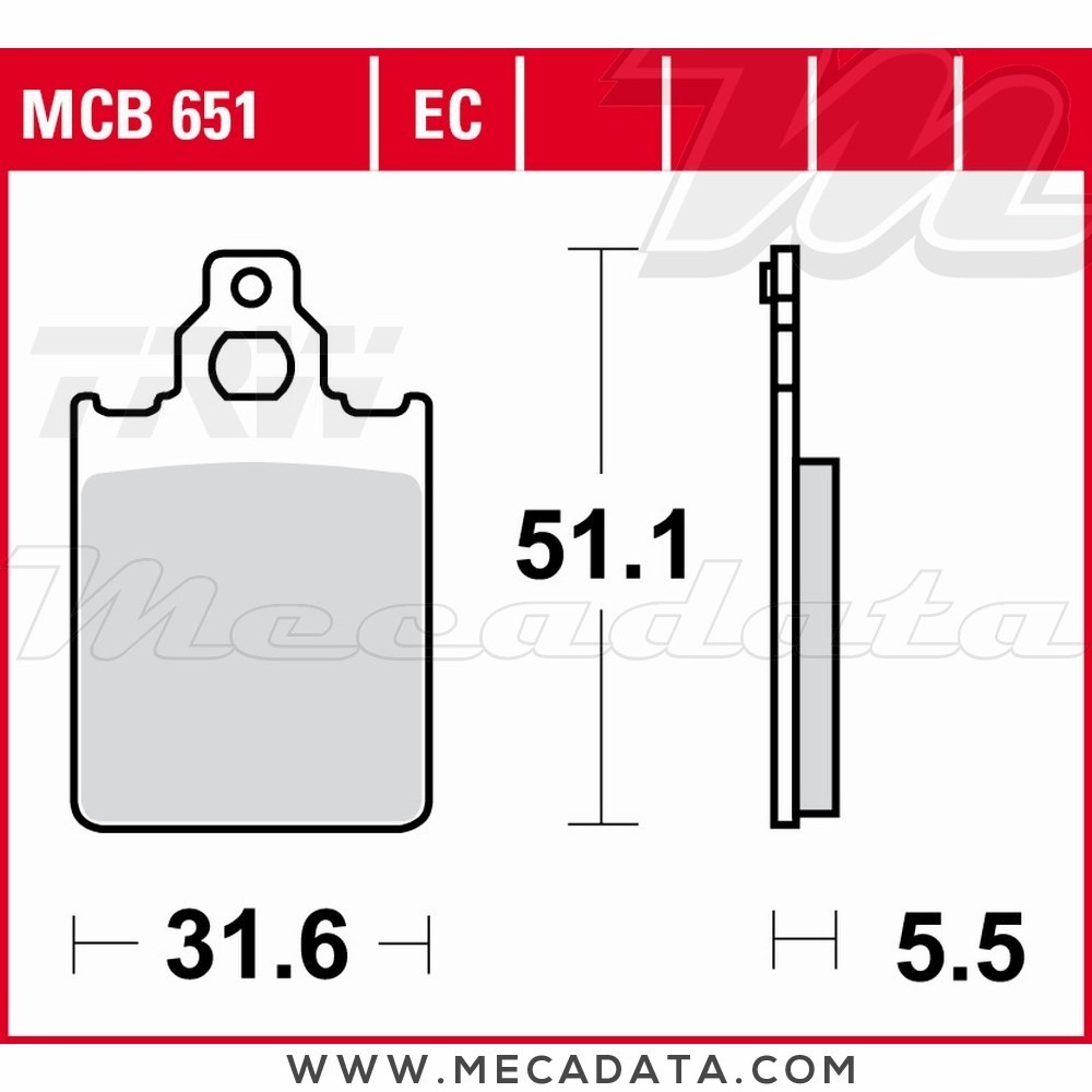 Plaquettes de frein  ~ TRW Lucas MCB 651 
