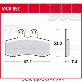 Plaquettes de frein ~ TRW Lucas MCB 652