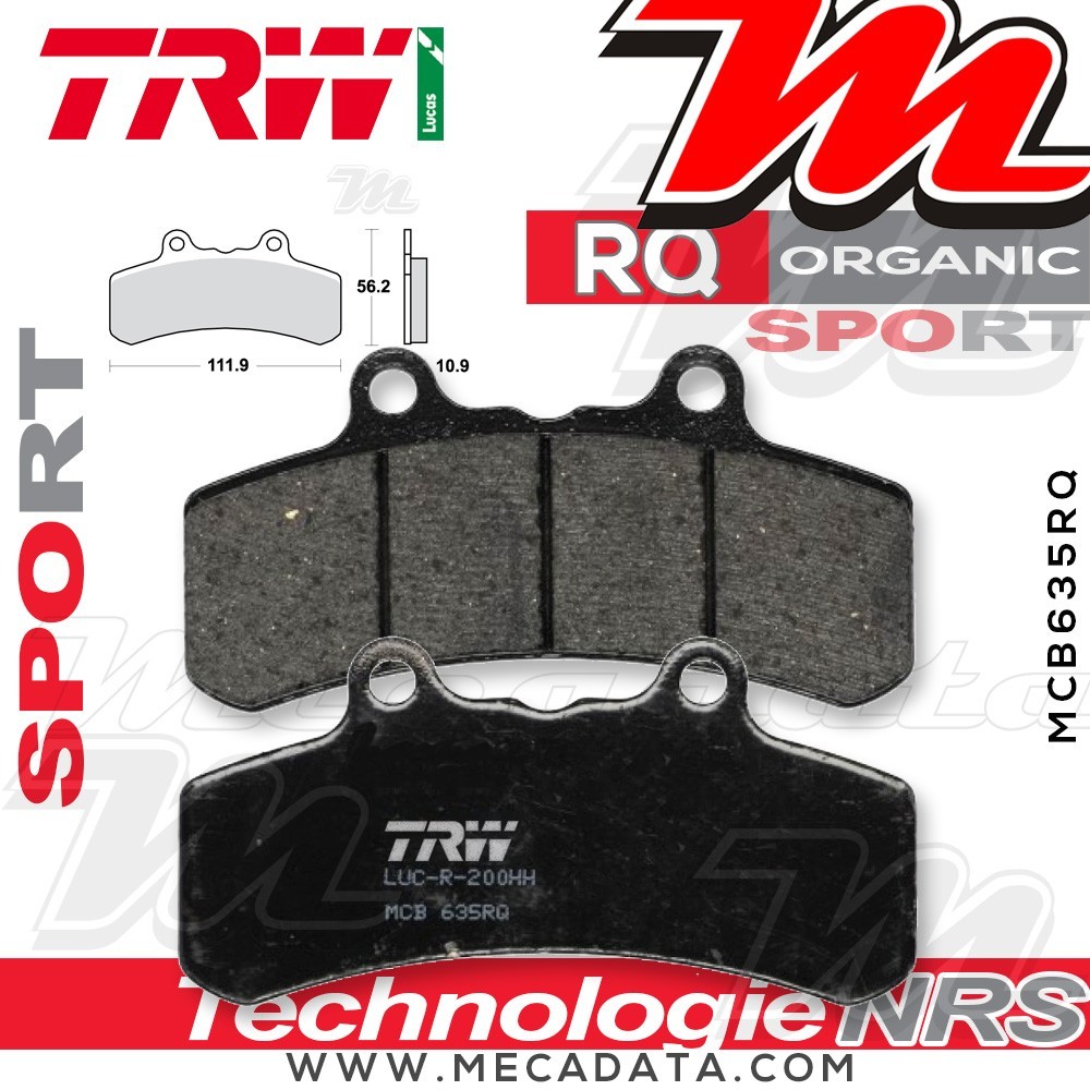 Plaquettes de frein ~ TRW Lucas MCB 635 RQ