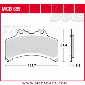 Plaquettes de frein ~ TRW Lucas MCB 655