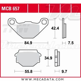 Plaquettes de frein ~ TRW Lucas MCB 657