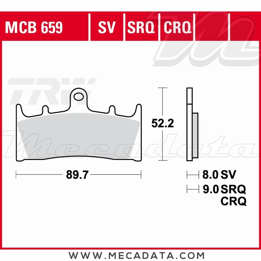 Plaquettes de frein  ~ TRW Lucas MCB 659 SV 