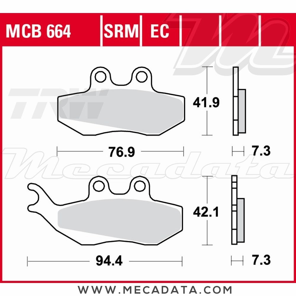 Plaquettes de frein  ~ TRW Lucas MCB 664 EC 