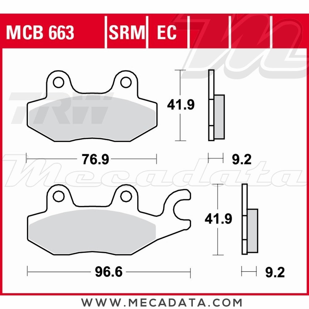Plaquettes de frein  ~ TRW Lucas MCB 663 SRM 