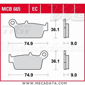 Plaquettes de frein ~ TRW Lucas MCB 665