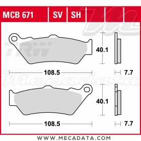 Plaquettes de frein ~ TRW Lucas MCB 671 SV