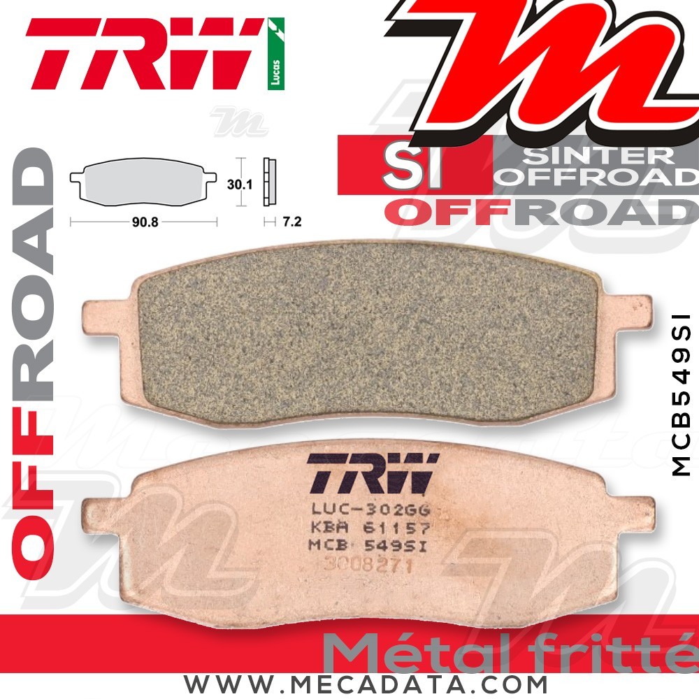 Plaquettes de frein ~ TRW Lucas MCB 549 SI
