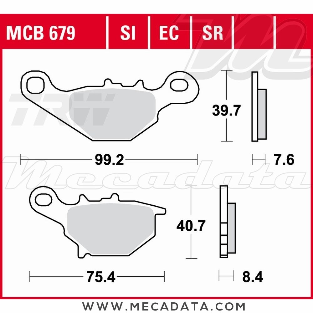 Plaquettes de frein  ~ TRW Lucas MCB 679 EC 
