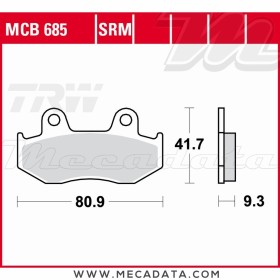 Plaquettes de frein ~ TRW Lucas MCB 685 SRM