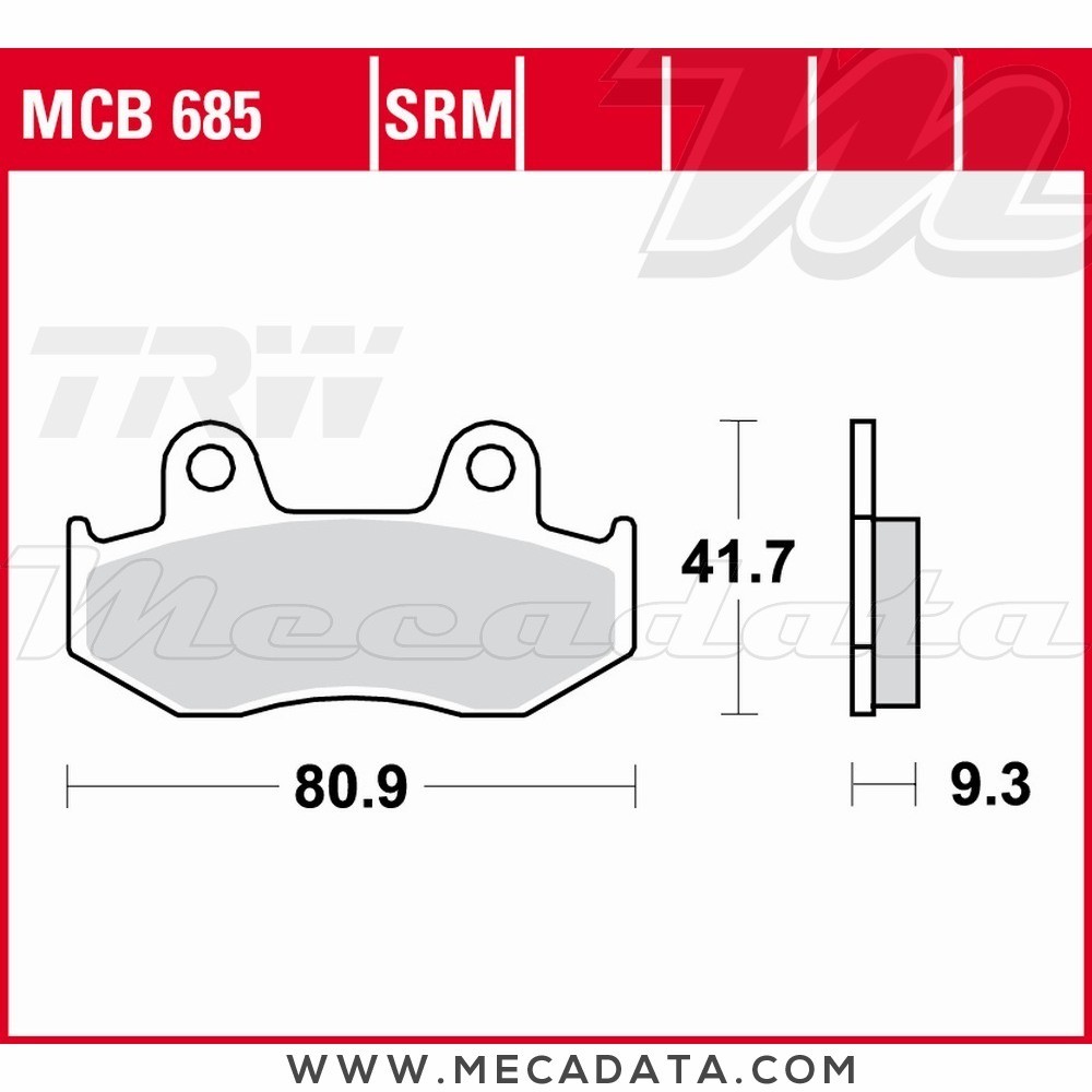 Plaquettes de frein  ~ TRW Lucas MCB 685 SRM 