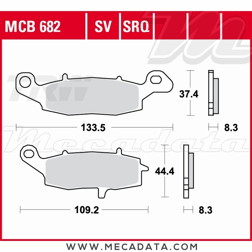 Plaquettes de frein  ~ TRW Lucas MCB 682 SV 