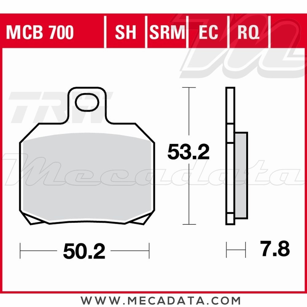 Plaquettes de frein  ~ TRW Lucas MCB 700 SRM 
