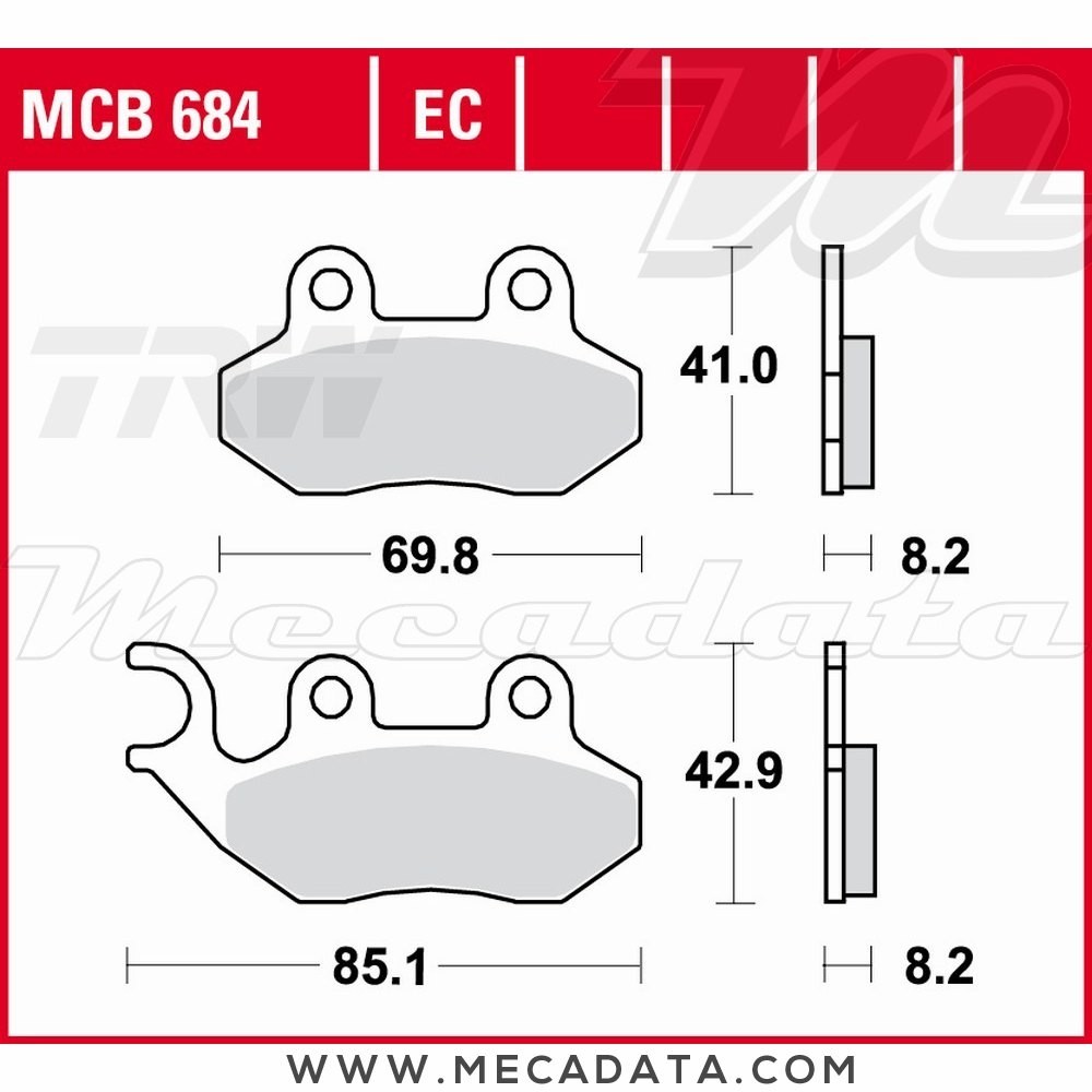 Plaquettes de frein  ~ TRW Lucas MCB 684 EC 