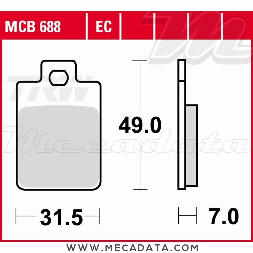 Plaquettes de frein  ~ TRW Lucas MCB 688 EC 