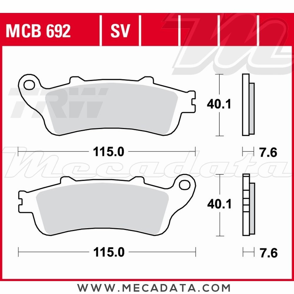 Plaquettes de frein  ~ TRW Lucas MCB 692 