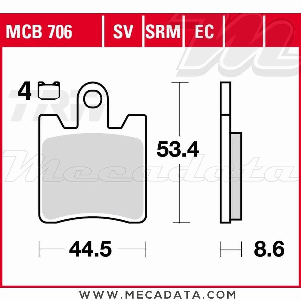 Plaquettes de frein  ~ TRW Lucas MCB 706 SRM 