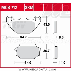 Plaquettes de frein ~ TRW Lucas MCB 712 SRM