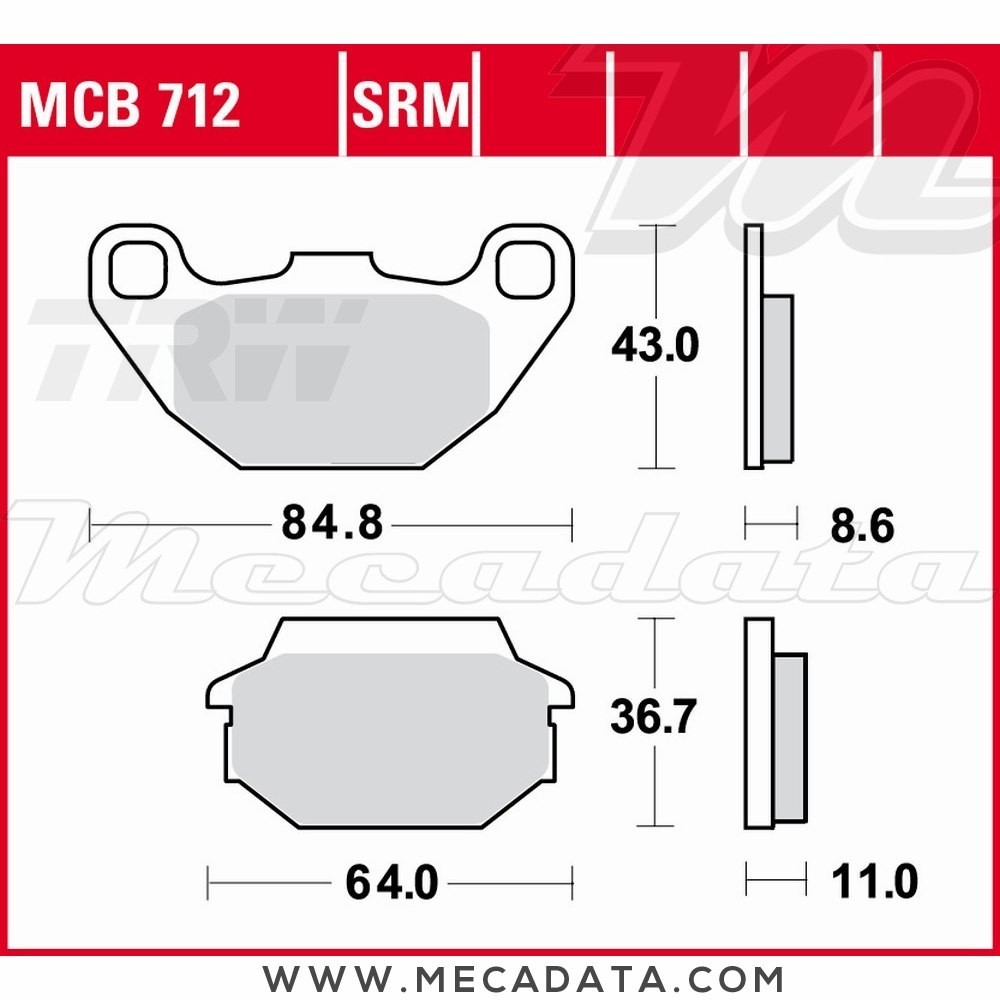 Plaquettes de frein  ~ TRW Lucas MCB 712 SRM 
