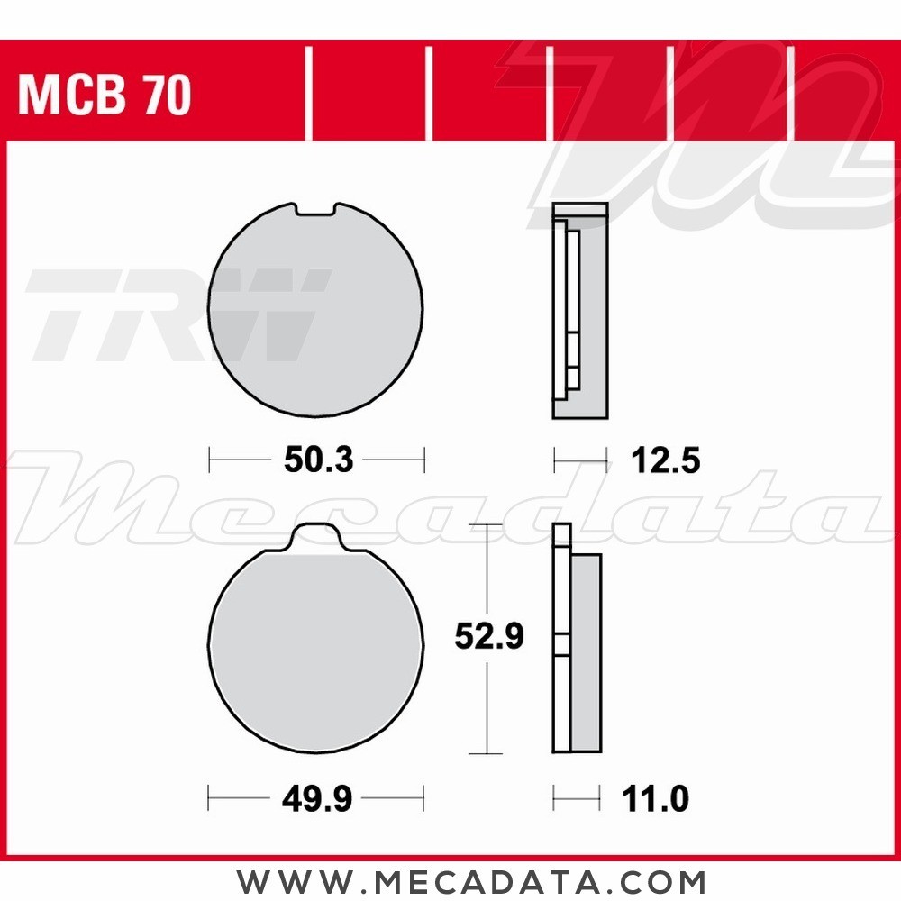 Plaquettes de frein  ~ TRW Lucas MCB 70 