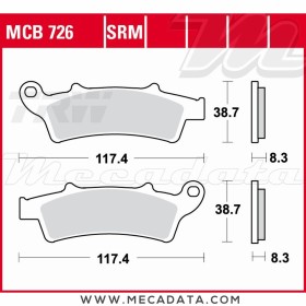 Plaquettes de frein ~ TRW Lucas MCB 726 SRM
