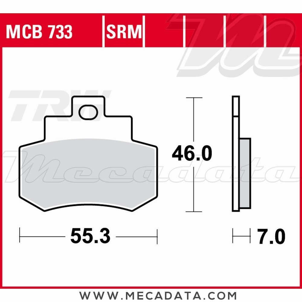 Plaquettes de frein  ~ TRW Lucas MCB 733 SRM 
