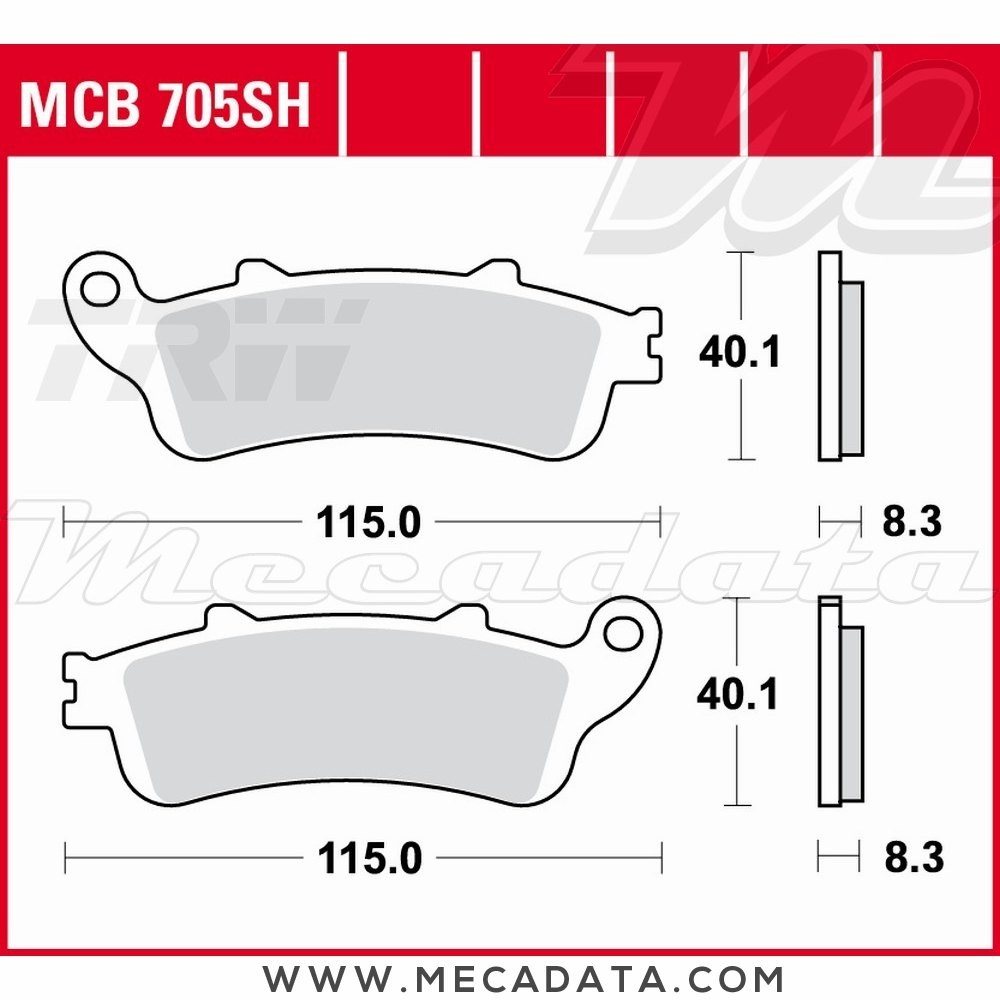 Plaquettes de frein  ~ TRW Lucas MCB 705 SH 