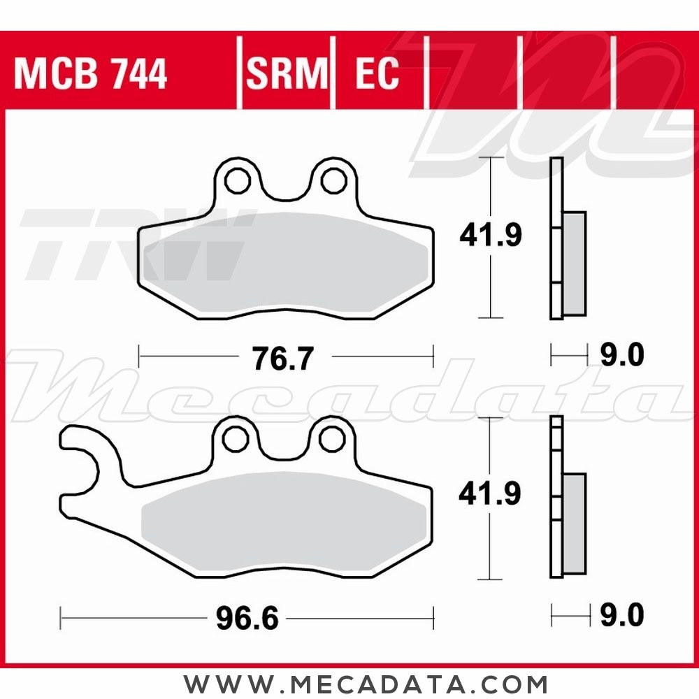 Plaquettes de frein  ~ TRW Lucas MCB 744 SRM 