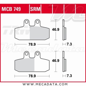 Plaquettes de frein ~ TRW Lucas MCB 749 SRM