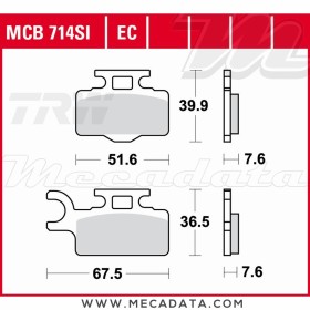 Plaquettes de frein ~ TRW Lucas MCB 714 EC