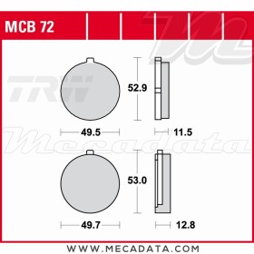 Plaquettes de frein ~ TRW Lucas MCB 72