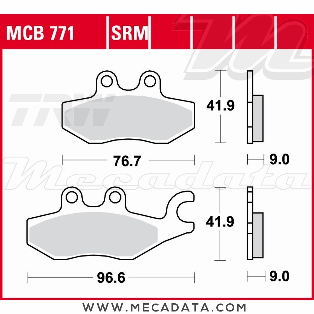 Plaquettes de frein  ~ TRW Lucas MCB 771 SRM 