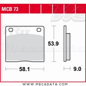 Plaquettes de frein ~ TRW Lucas MCB 73