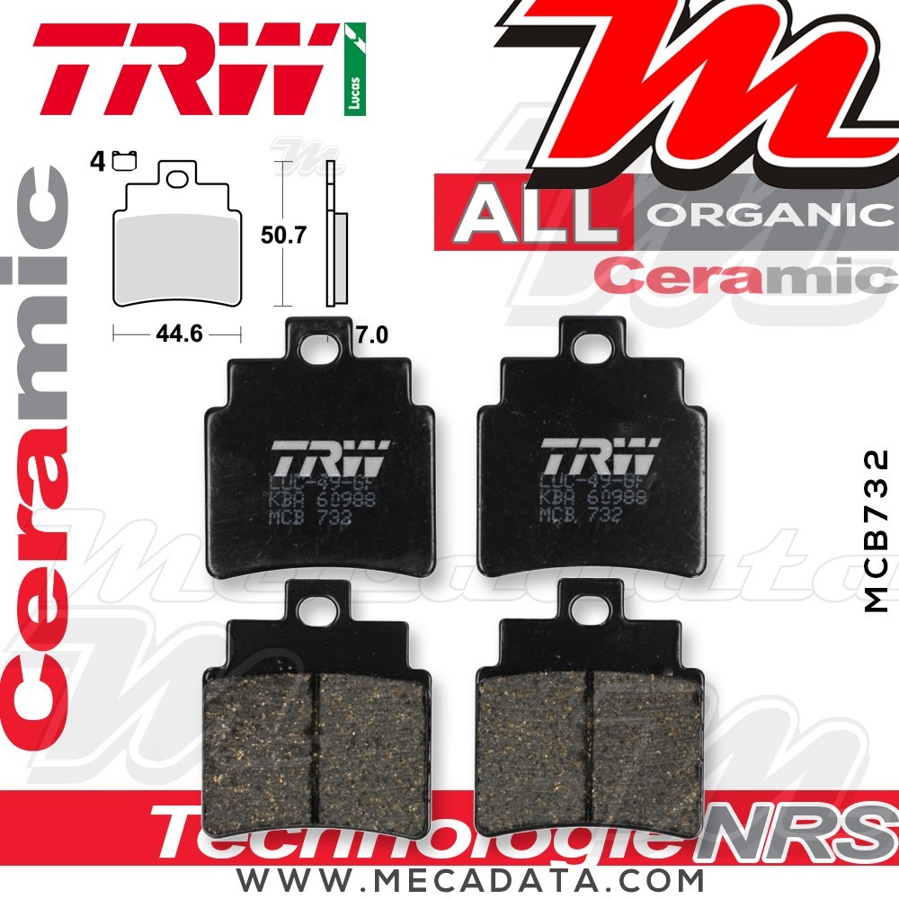 Plaquettes de frein ~ TRW Lucas MCB 732