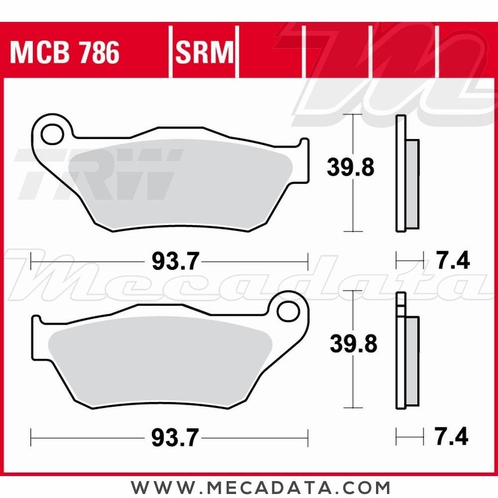 Plaquettes de frein  ~ TRW Lucas MCB 786 SRM 