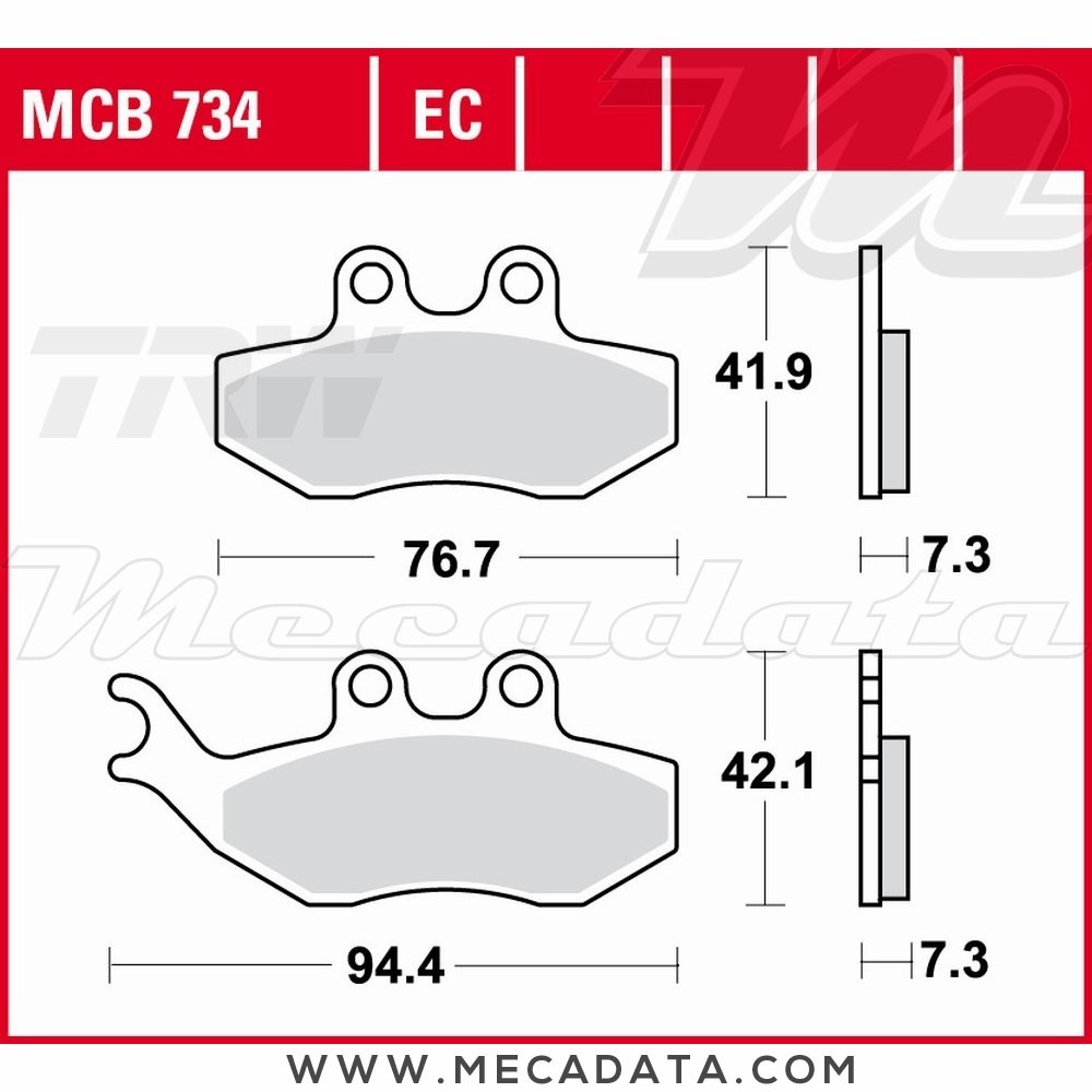 Plaquettes de frein  ~ TRW Lucas MCB 734 EC 
