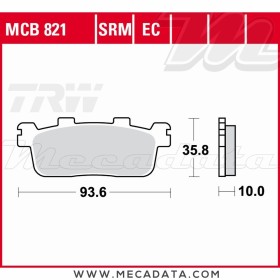 Plaquettes de frein ~ TRW Lucas MCB 821 SRM